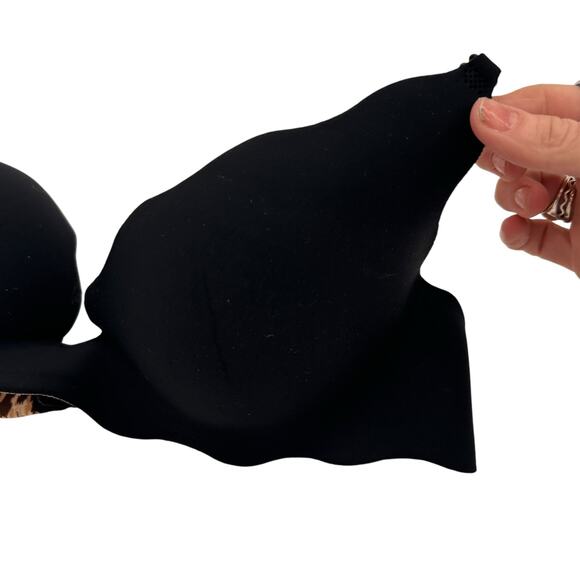 Victoria's Secret Very Sexy Black & Leopard Push-Up Bra Size 34C - Picture 2 of 5